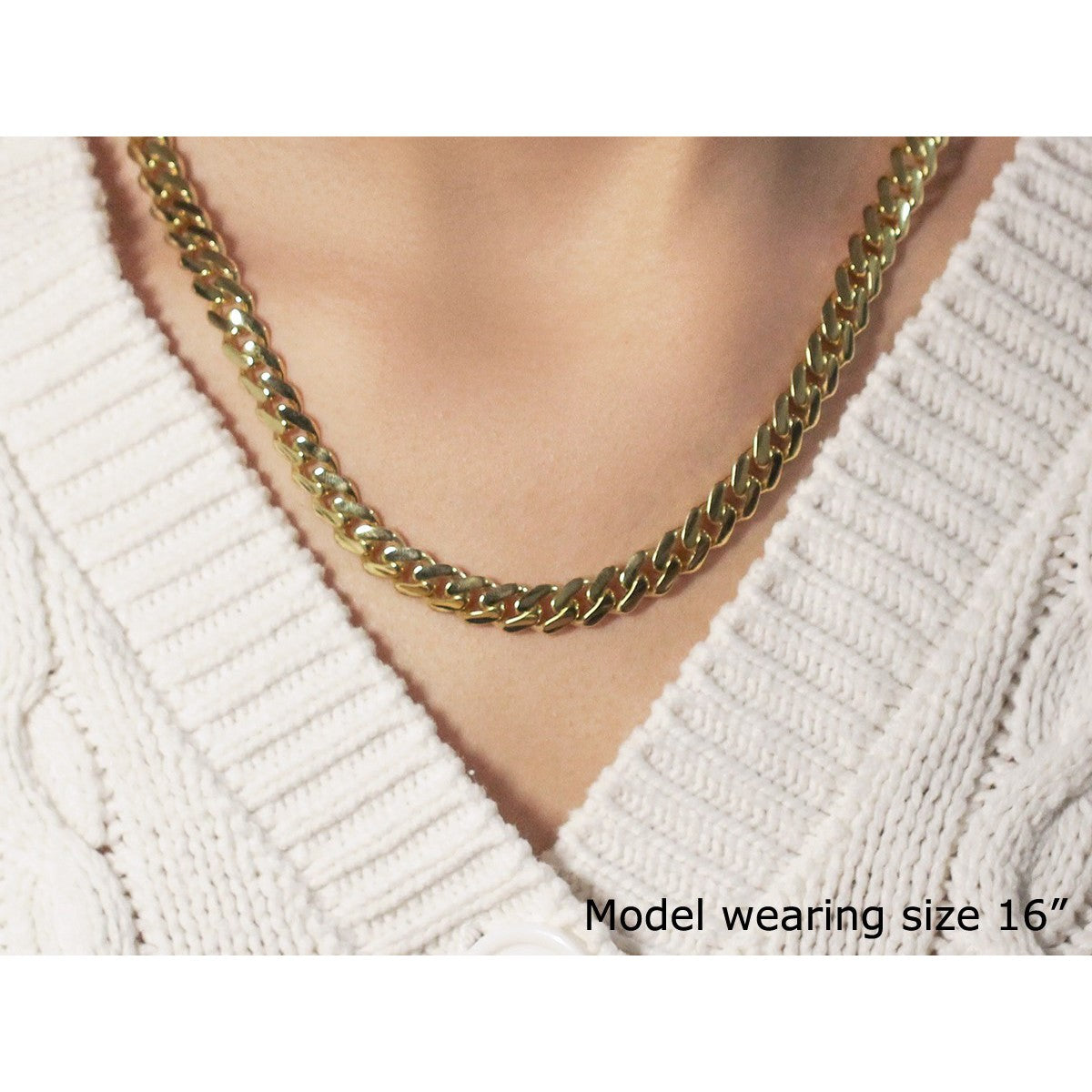14k Yellow Gold Polished Miami Cuban Chain Necklace Bids.com