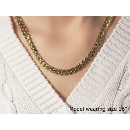 14k Yellow Gold Polished Miami Cuban Chain Necklace Bids.com