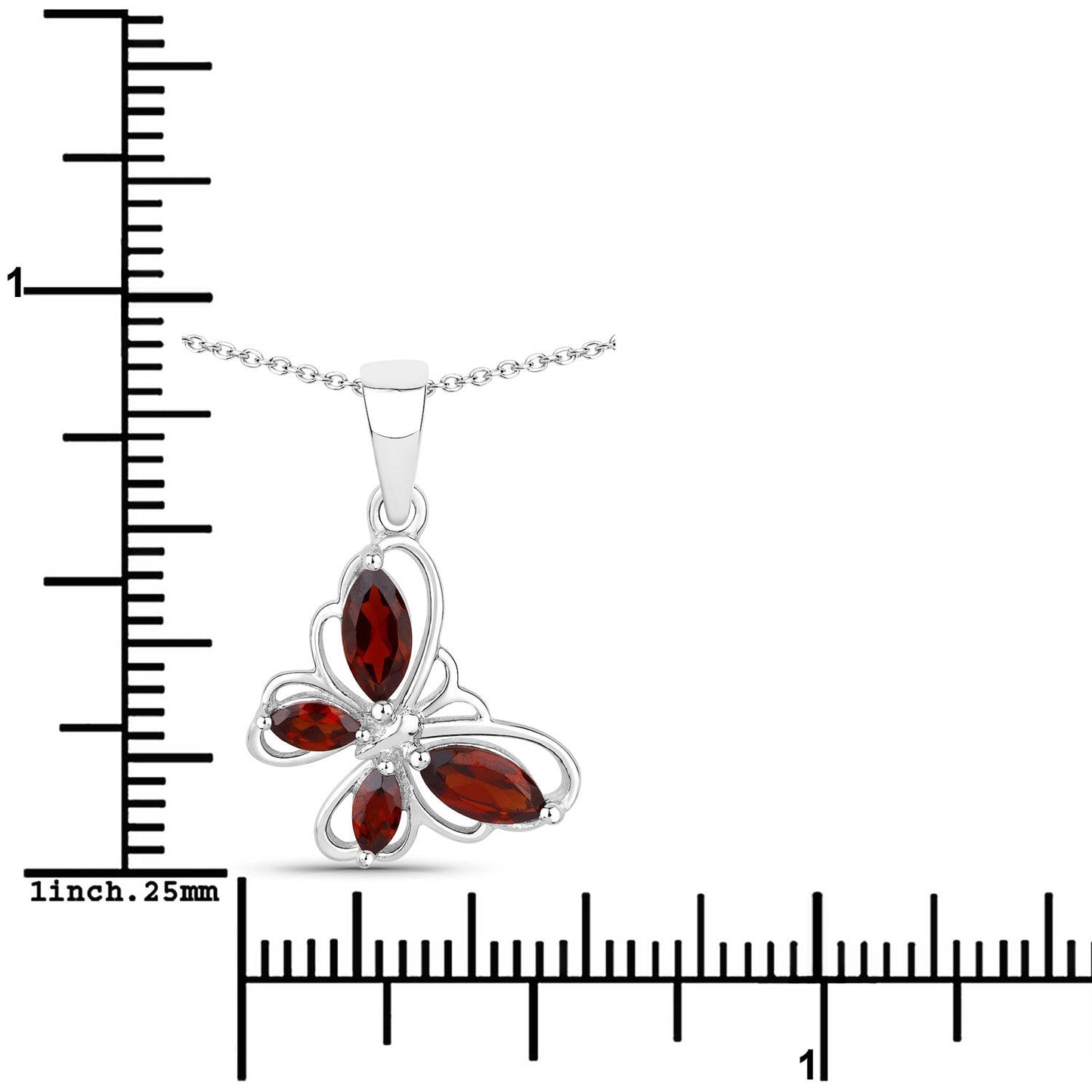 0.80 Carat Genuine Garnet .925 Sterling Silver Pendant Bids.com