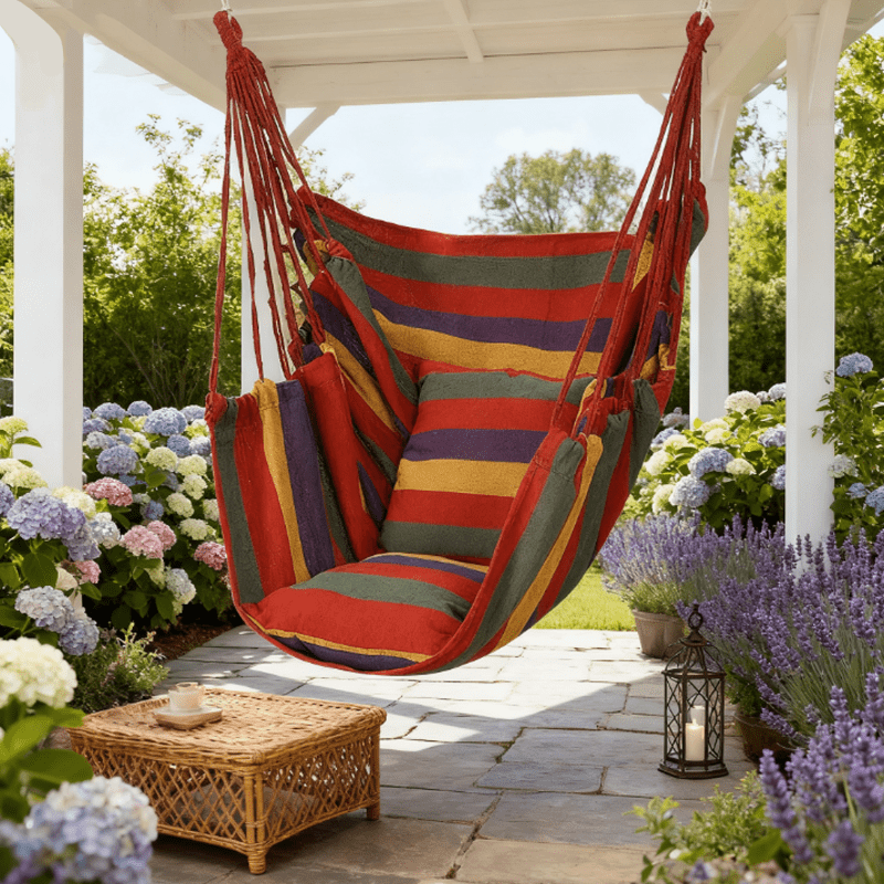 Hammock Chair Canvas – Portable Colorful Stripe Indoor Swing DailySale