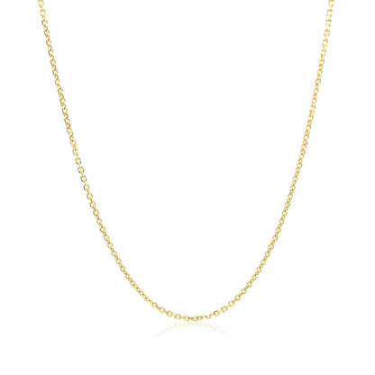 10k Yellow Gold Diamond Cut Cable Link Chain (1.10 mm) Bids.com