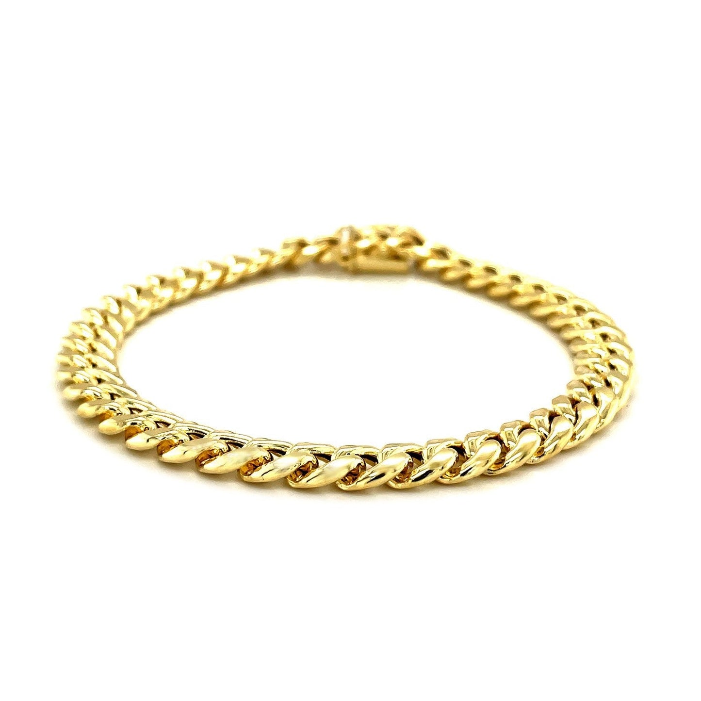 7.5mm 14k Yellow Gold Semi Solid Miami Cuban Bracelet Bids.com