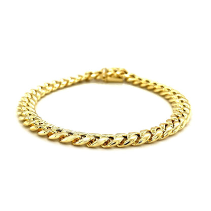 7.5mm 14k Yellow Gold Semi Solid Miami Cuban Bracelet Bids.com