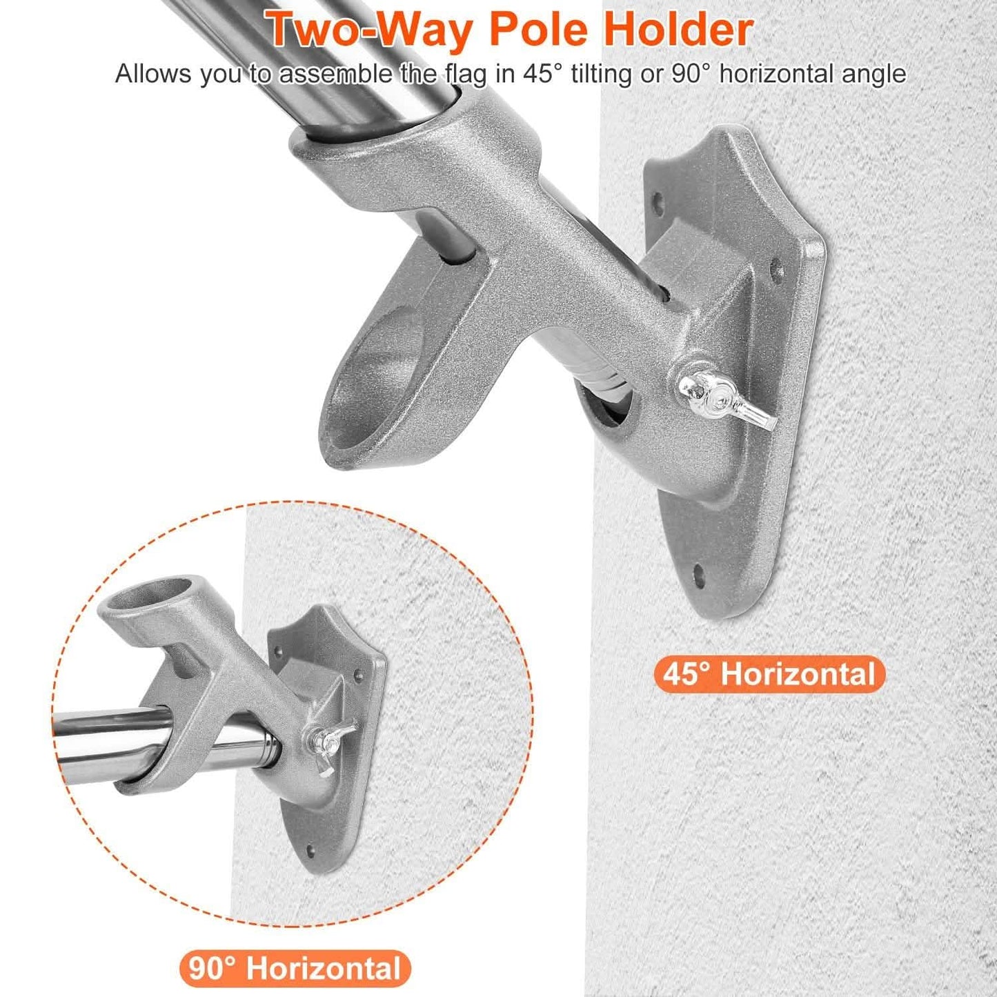 6Ft Stainless Steel Wall Mounted Flag Pole DailySale