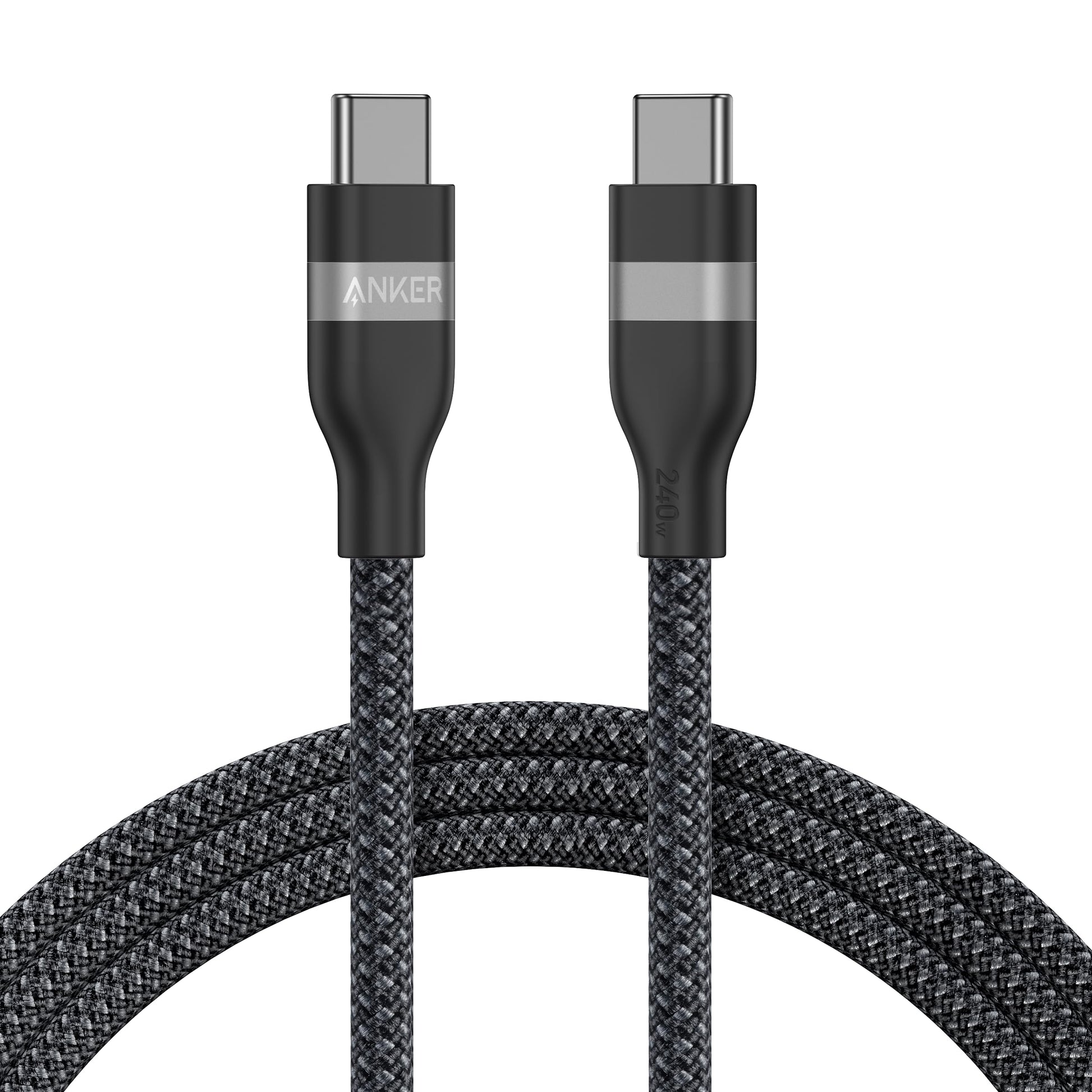 Anker USB-C to USB-C Cable (3 ft / 6 ft, 240W, Upcycled-Braided) Anker