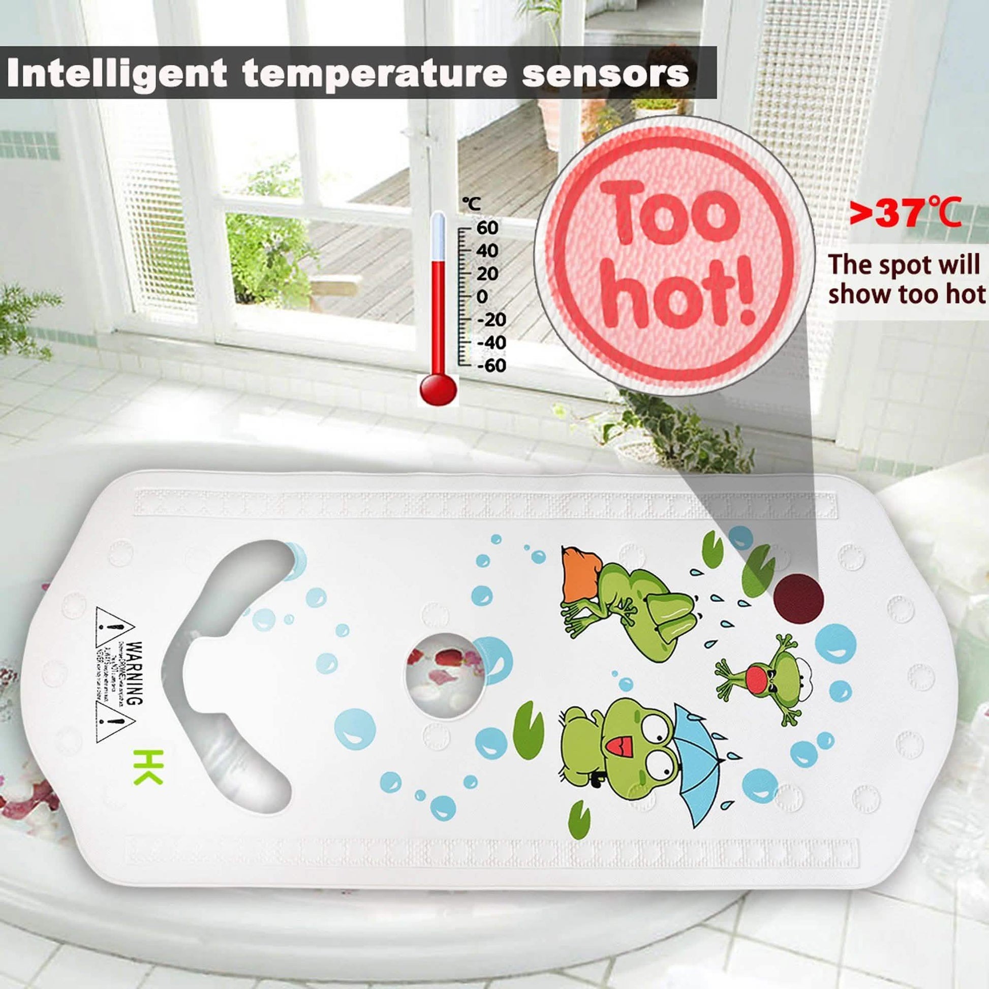 6M+ Infant Toddler Tub Seat Non-slip Safety Chair with Heat Sensitive Bath Mat DailySale