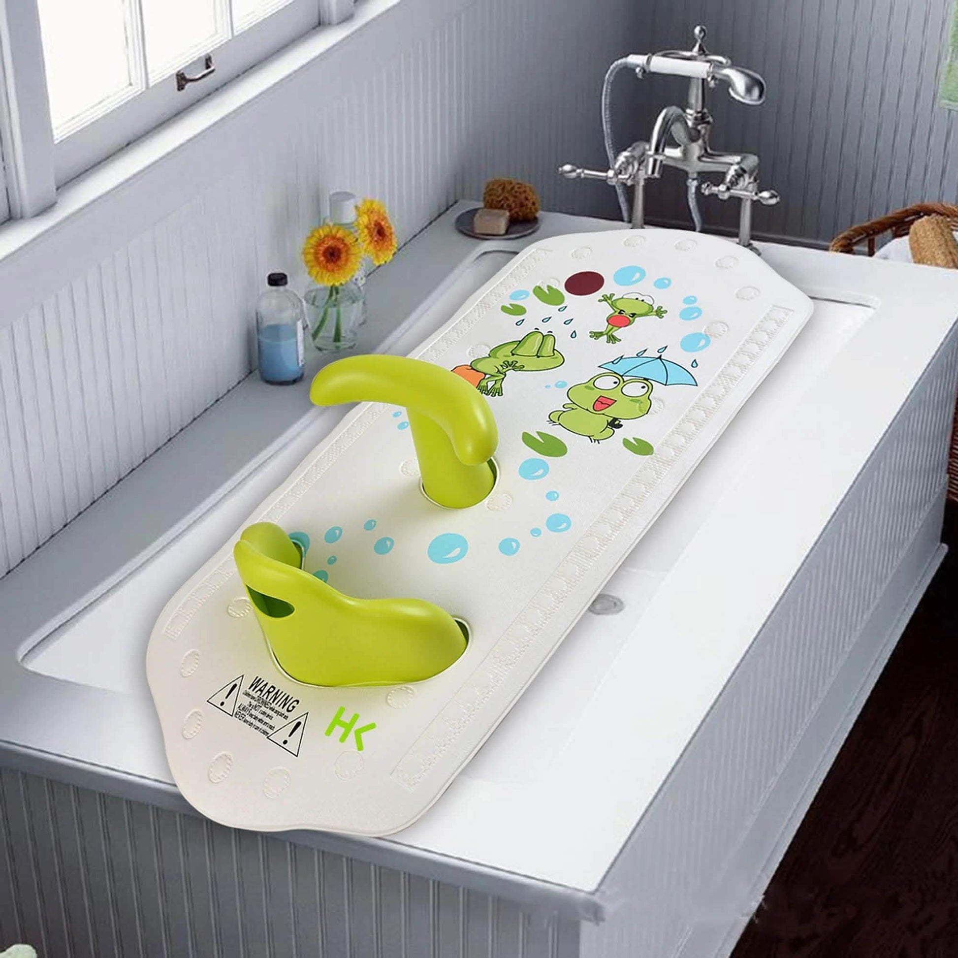 6M+ Infant Toddler Tub Seat Non-slip Safety Chair with Heat Sensitive Bath Mat DailySale
