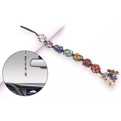 7 Chakra Gemstones Reiki Healing Crystals Tassel Wall Car Hanging Ornament DailySale