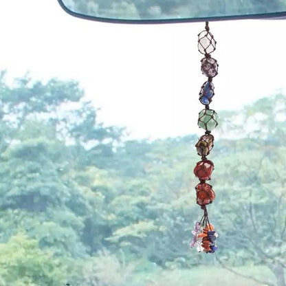 7 Chakra Gemstones Reiki Healing Crystals Tassel Wall Car Hanging Ornament DailySale