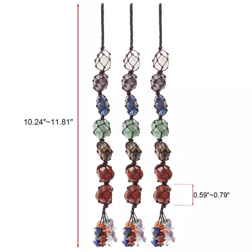 7 Chakra Gemstones Reiki Healing Crystals Tassel Wall Car Hanging Ornament DailySale