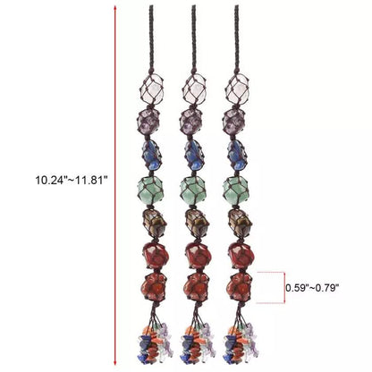 7 Chakra Gemstones Reiki Healing Crystals Tassel Wall Car Hanging Ornament DailySale