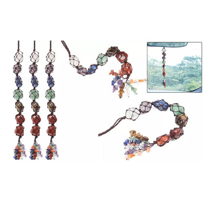 7 Chakra Gemstones Reiki Healing Crystals Tassel Wall Car Hanging Ornament DailySale