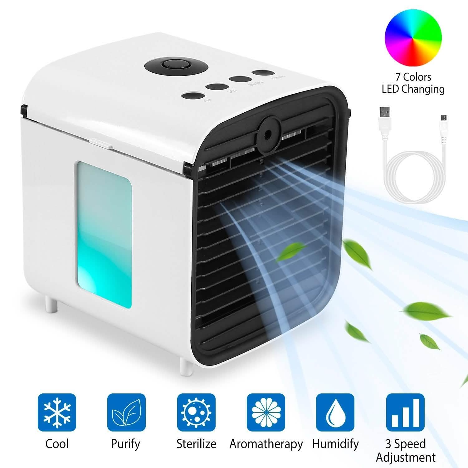 7-Color Change Portable Mini Air Conditioner Cooling Fan DailySale