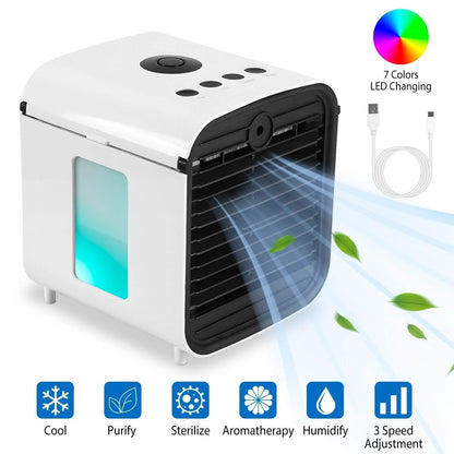 7-Color Change Portable Mini Air Conditioner Cooling Fan DailySale