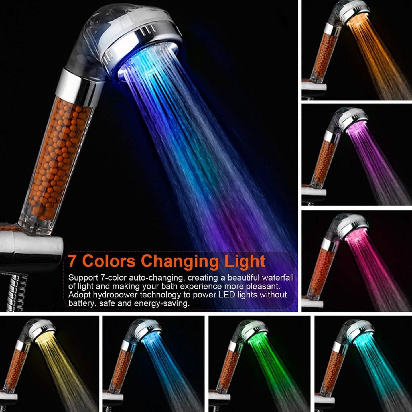 7 Color Changing Light Handheld Shower Head DailySale