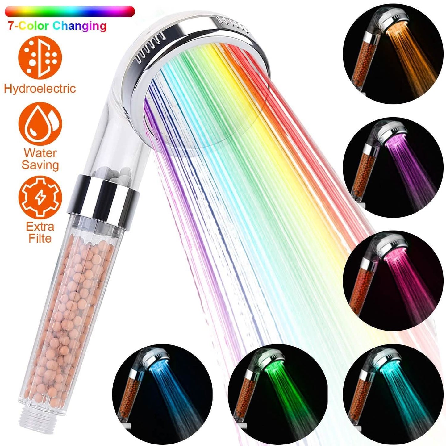 7 Color Changing Light Handheld Shower Head DailySale