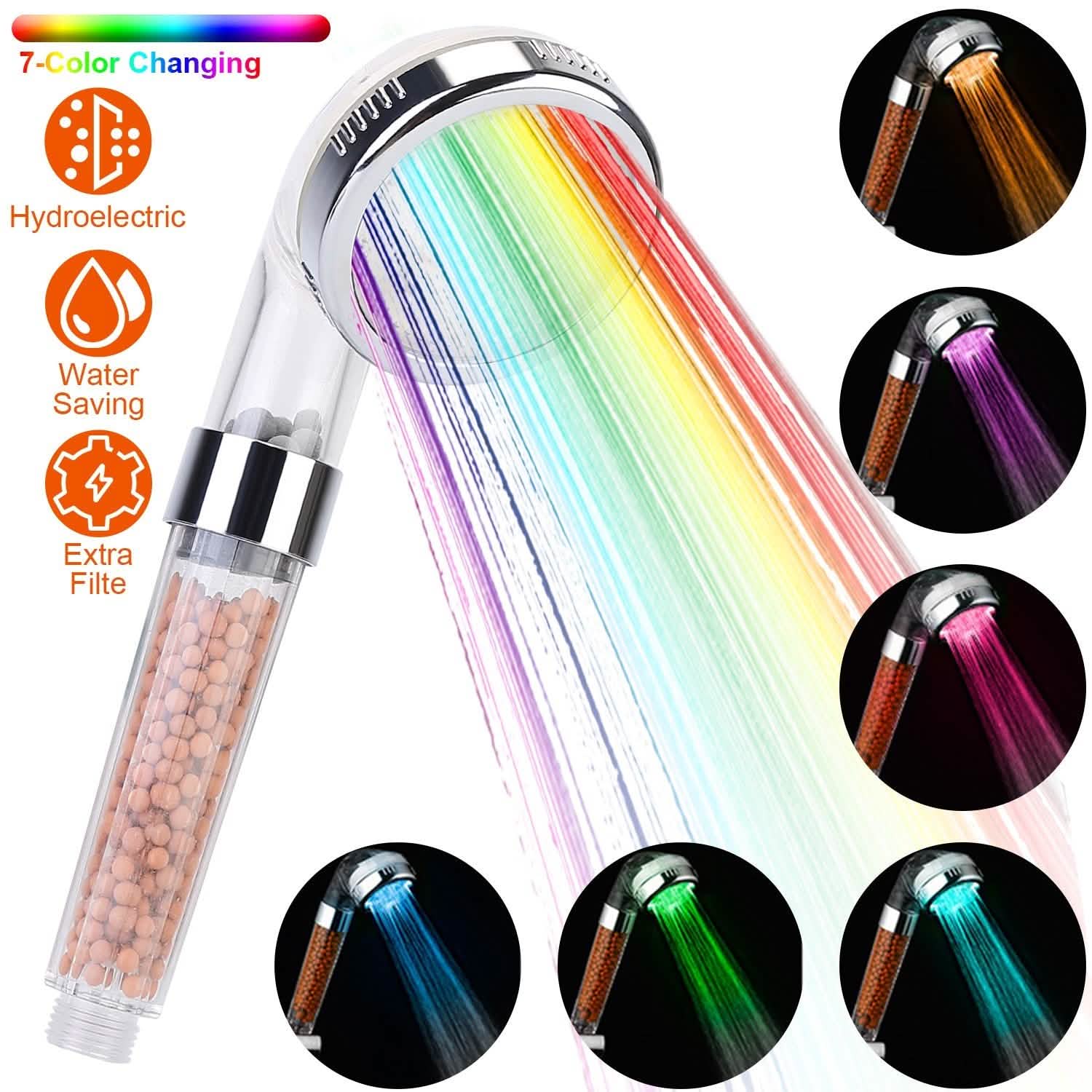 7 Color Changing Light Handheld Shower Head DailySale