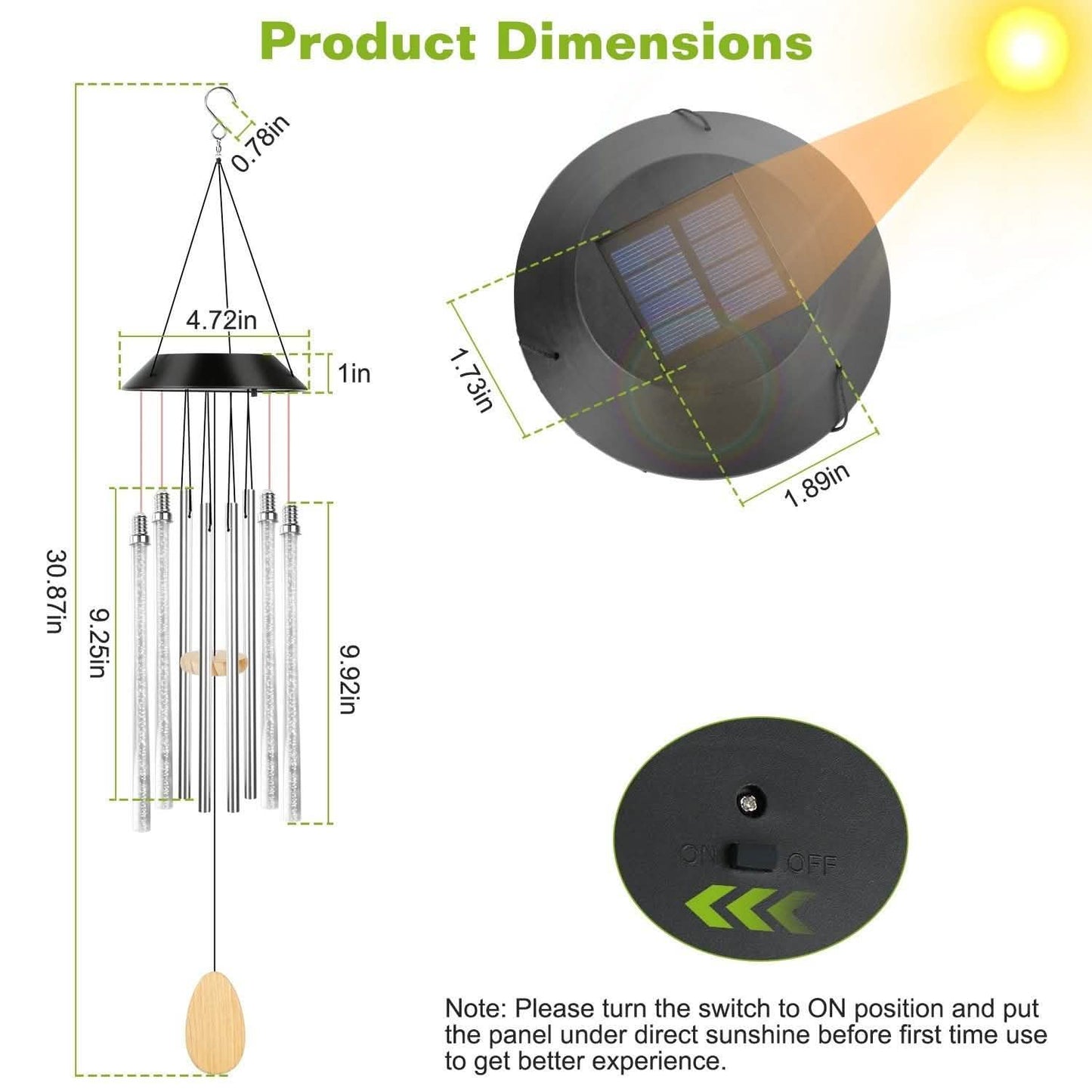 7 Color Changing Solar Wind Chime Lights DailySale
