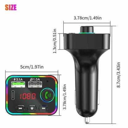 7 Color LED Backlit Light Bluetooth FM Transmitter and Dual USB Charger DailySale