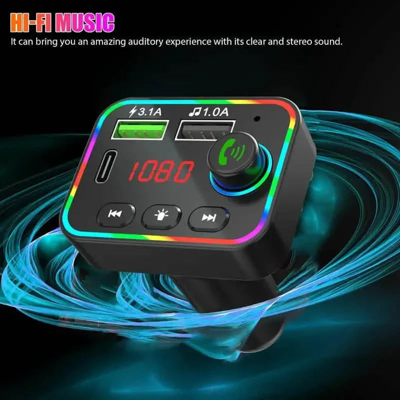 7 Color LED Backlit Light Bluetooth FM Transmitter and Dual USB Charger DailySale