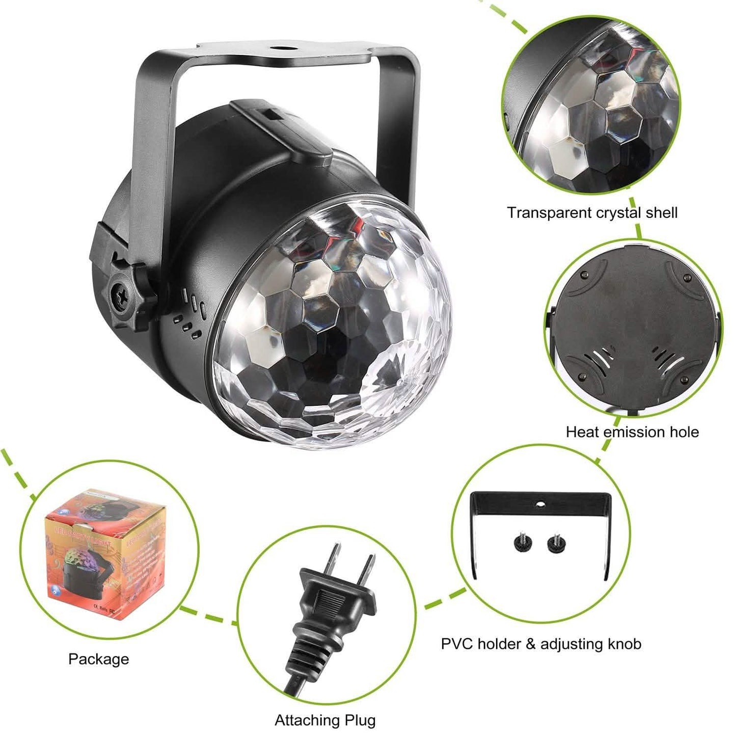 7 Colors Sound Activated Party Lights with Remote Control DailySale
