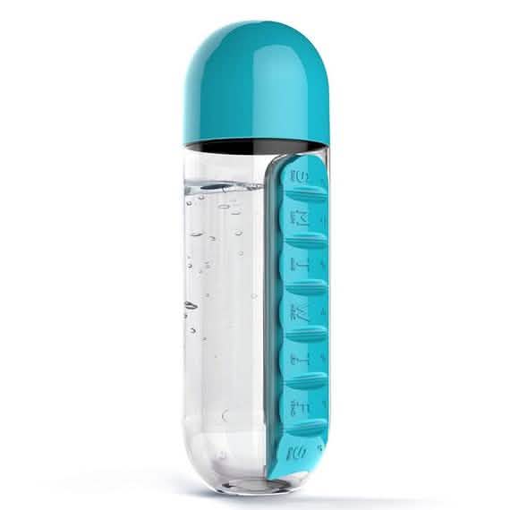 7-Day Pill Tablet Medicine Organizer Water Drink Bottle Holder Box DailySale