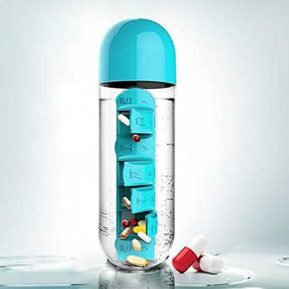 7-Day Pill Tablet Medicine Organizer Water Drink Bottle Holder Box DailySale