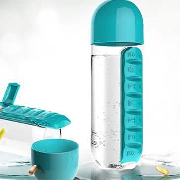 7-Day Pill Tablet Medicine Organizer Water Drink Bottle Holder Box DailySale