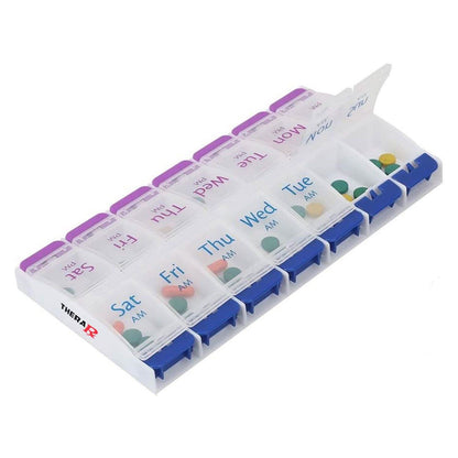 7-Day Push Button Pill, Medicine, Vitamin Organizer with AM/PM Large Compartments DailySale