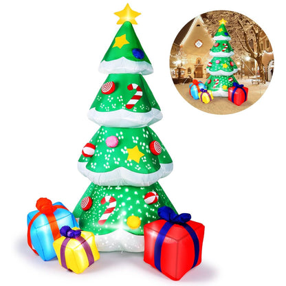 7 Ft. Inflatable Christmas Tree Santa Decor with LED Lights DailySale