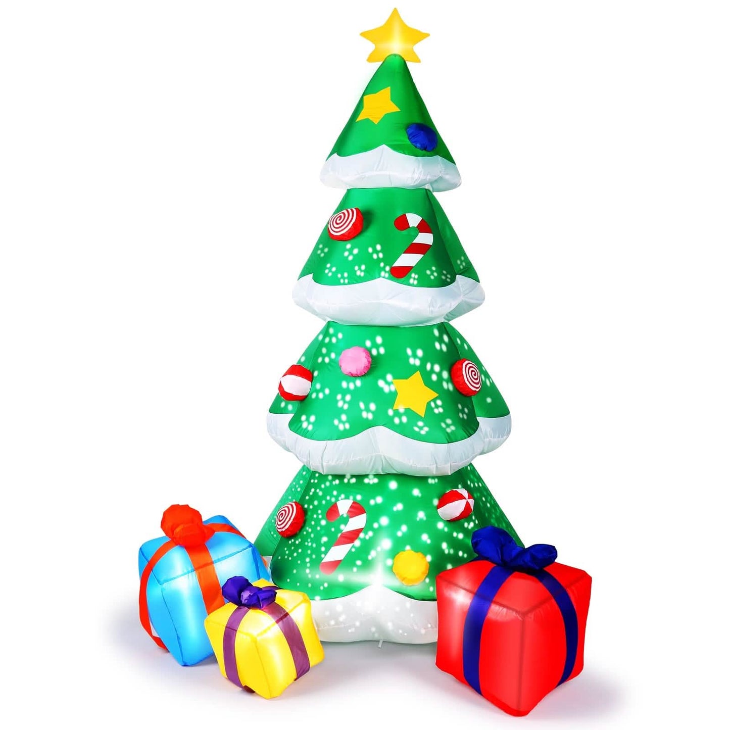 7 Ft. Inflatable Christmas Tree Santa Decor with LED Lights DailySale