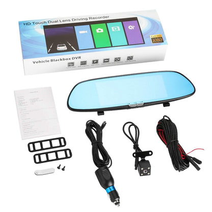 7'' HD 1080P Car DVR Dual Lens Camera Vehicle Rearview Mirror Dash Cam Recorder DailySale