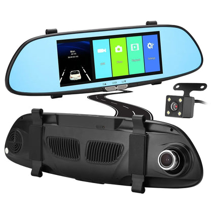 7'' HD 1080P Car DVR Dual Lens Camera Vehicle Rearview Mirror Dash Cam Recorder DailySale