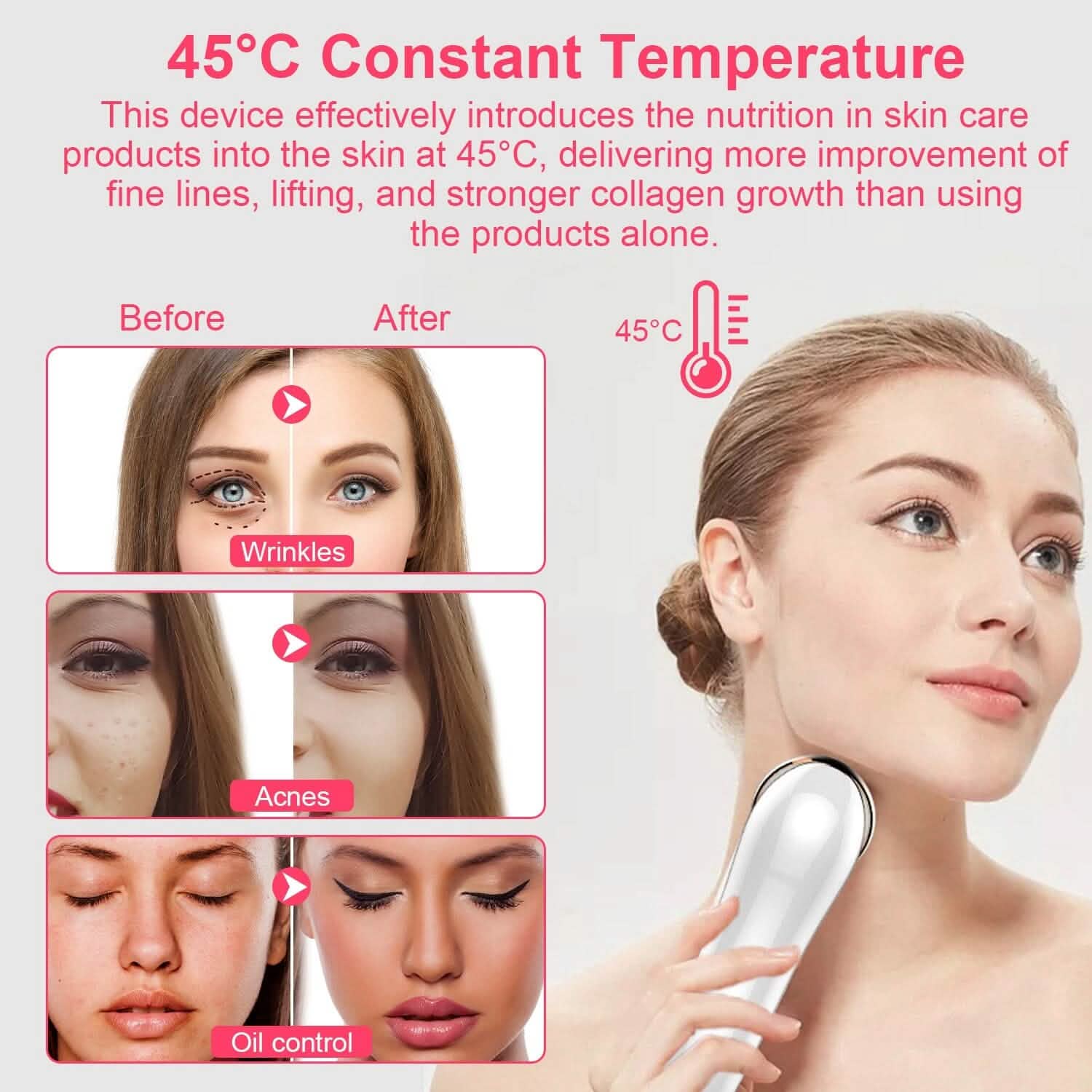 7-in-1 Facial Massager Ultrasonic High Frequency Face Lifting Machine DailySale
