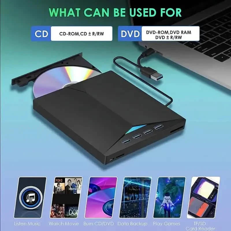 7-In-1 Portable External CD/DVD Drive DailySale