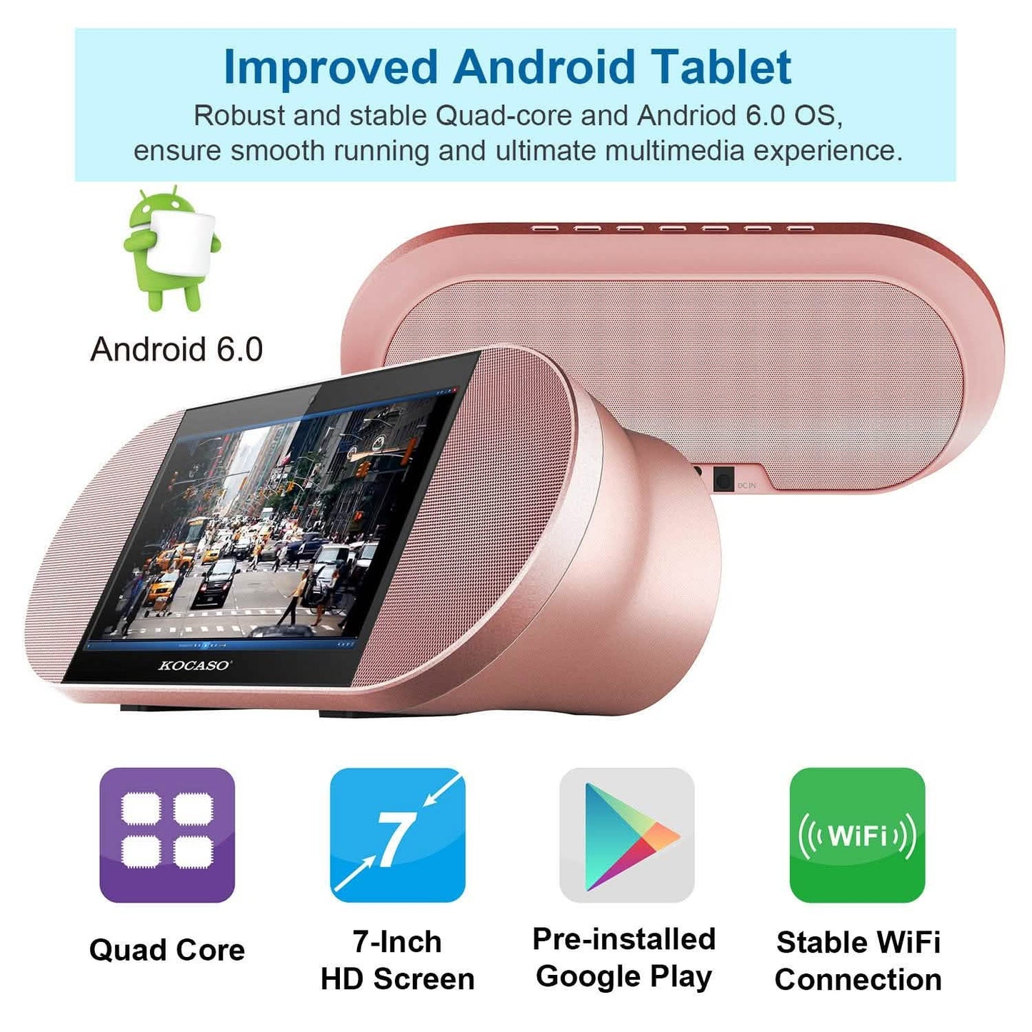 7-Inch Touch Screen Android Tablet PC with Wireless Speaker DailySale