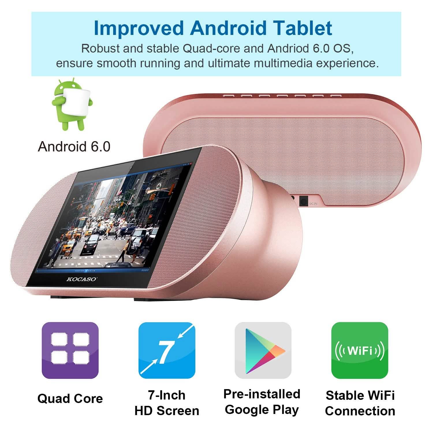 7-Inch Touch Screen Android Tablet PC with Wireless Speaker DailySale