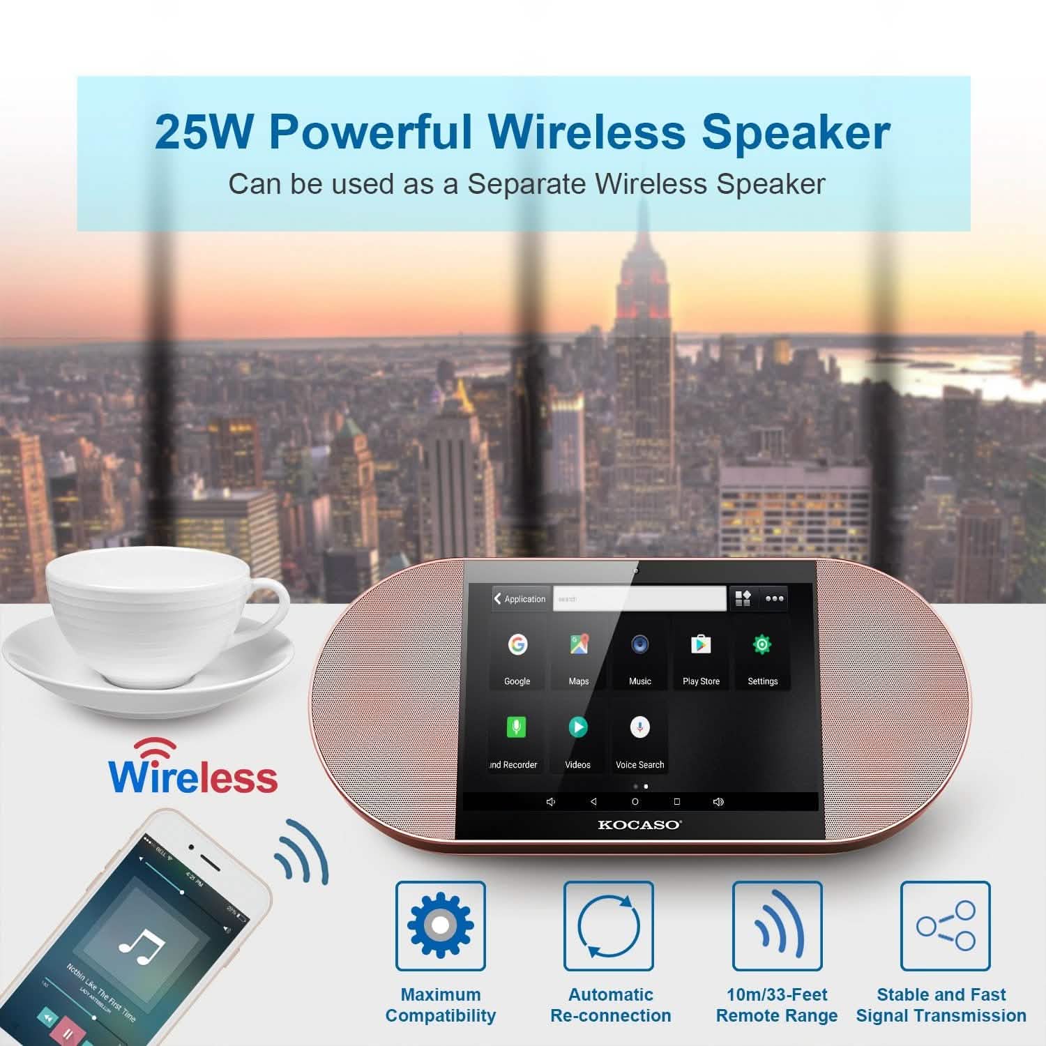 7-Inch Touch Screen Android Tablet PC with Wireless Speaker DailySale