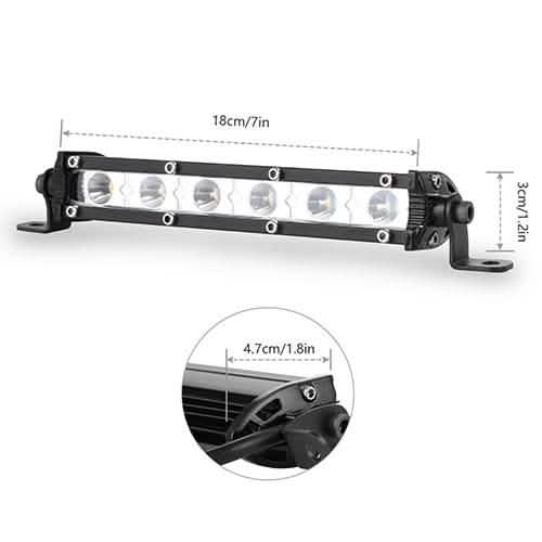 7" LED Light Bar Single Row Offroad Spot Lights DailySale