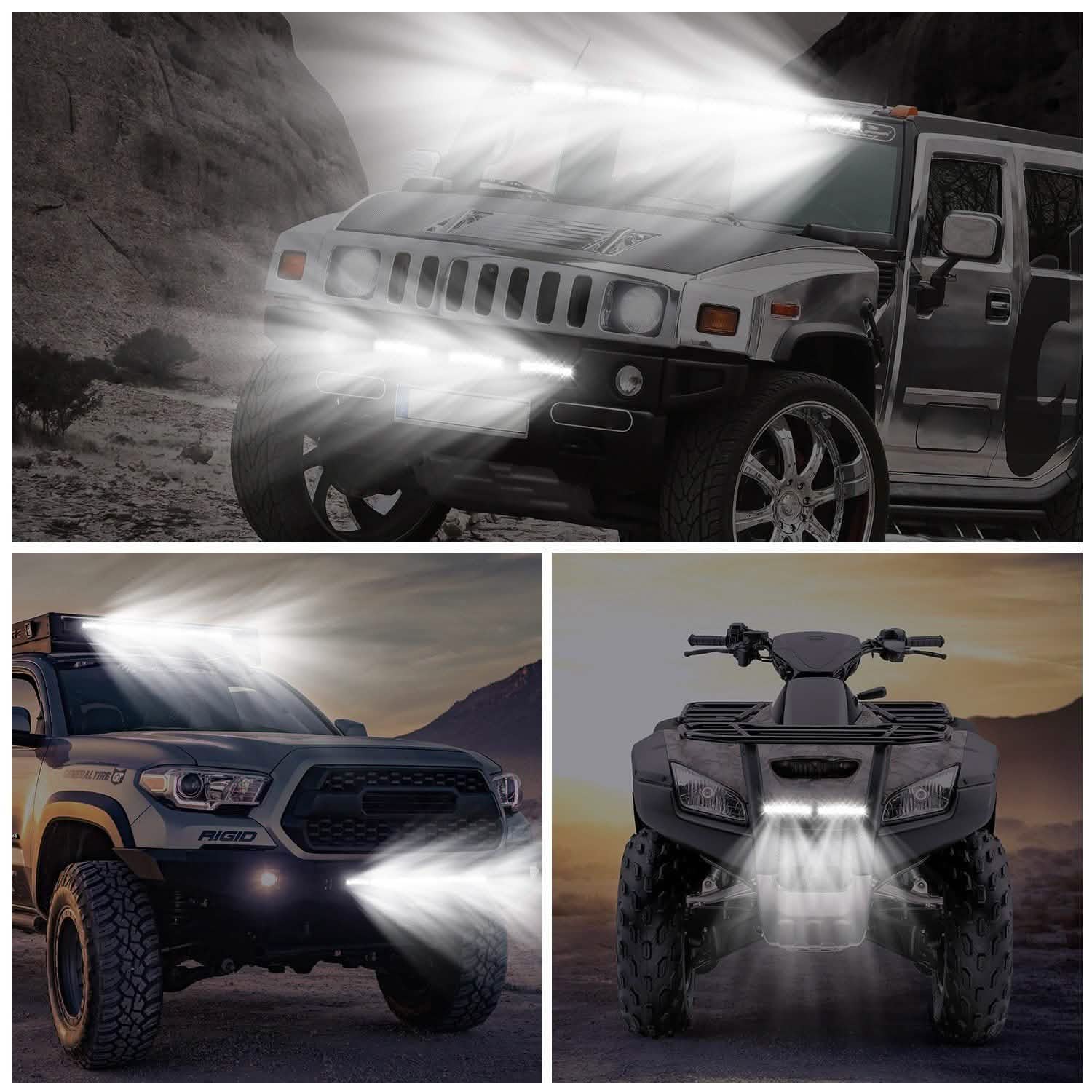 7" LED Light Bar Single Row Offroad Spot Lights DailySale