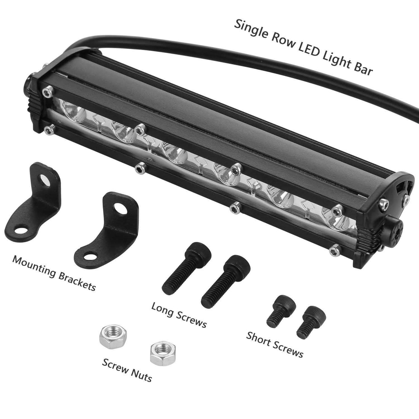 7" LED Light Bar Single Row Offroad Spot Lights DailySale
