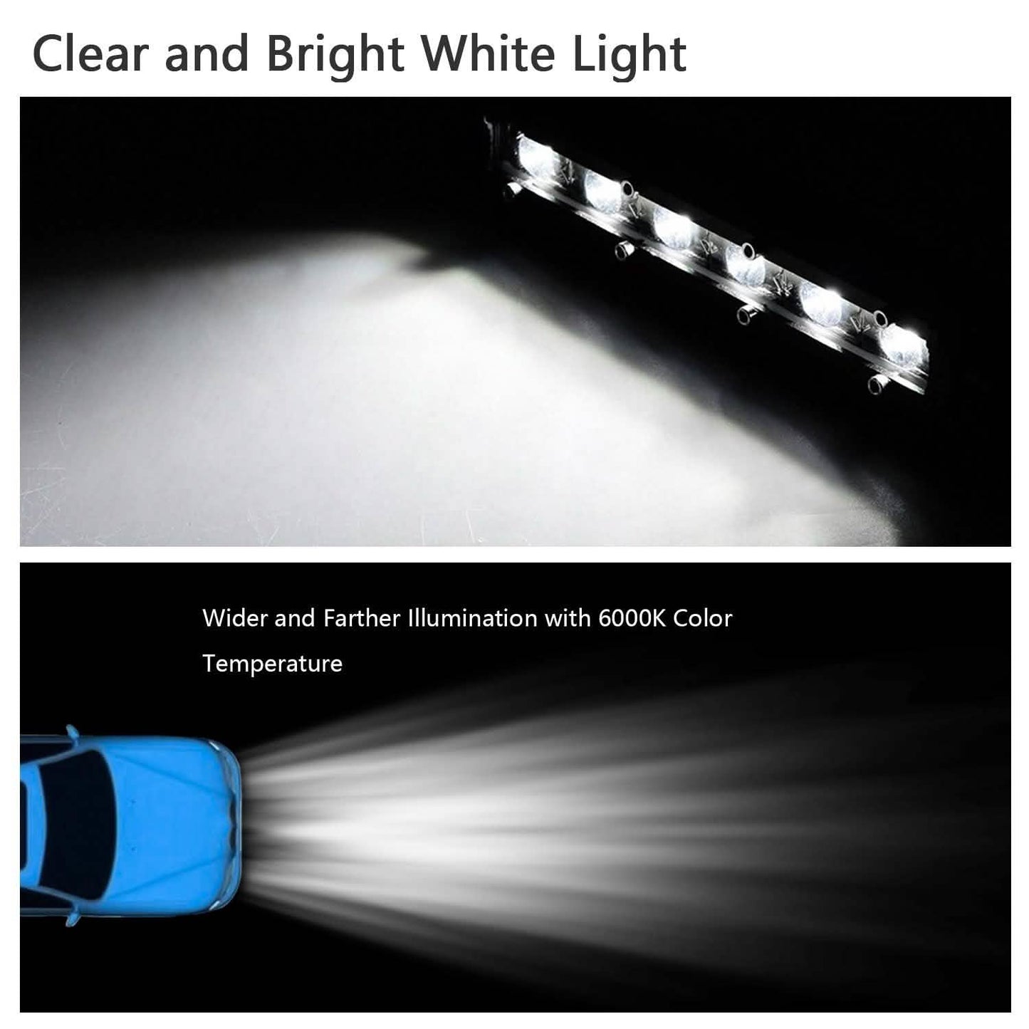 7" LED Light Bar Single Row Offroad Spot Lights DailySale