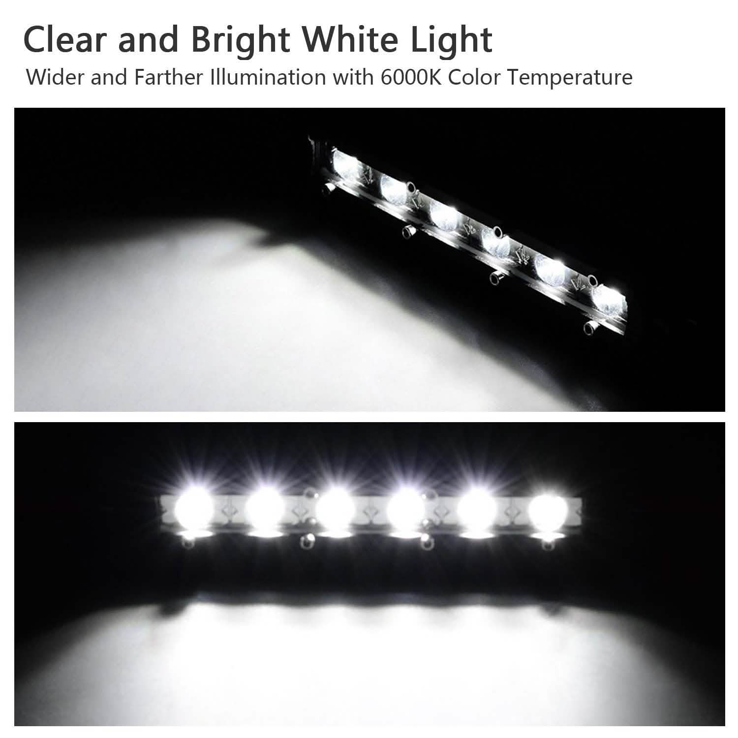 7" LED Light Bar Single Row Offroad Spot Lights DailySale