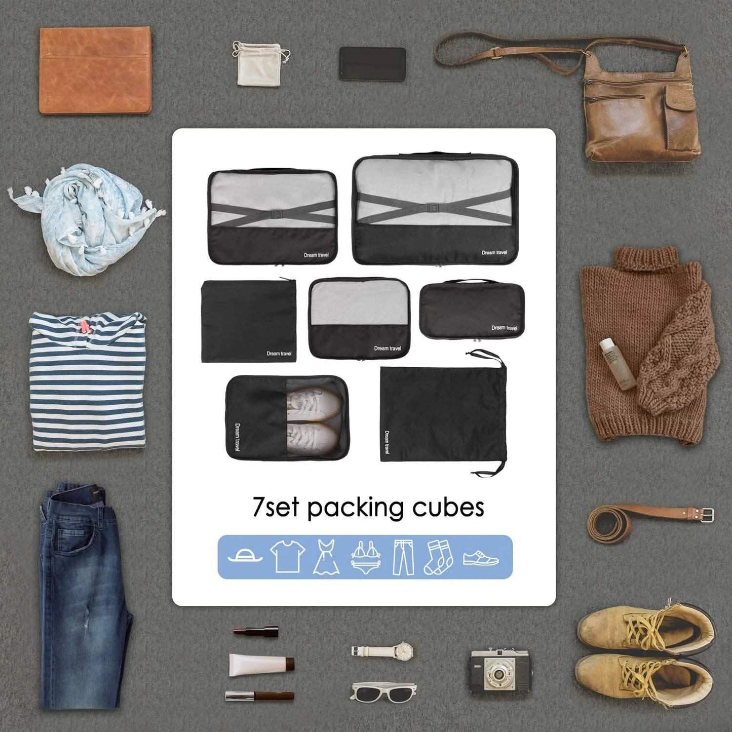7-Pack: FITNATE Travel Storage Bag Breathable, Lightweight and Durable DailySale