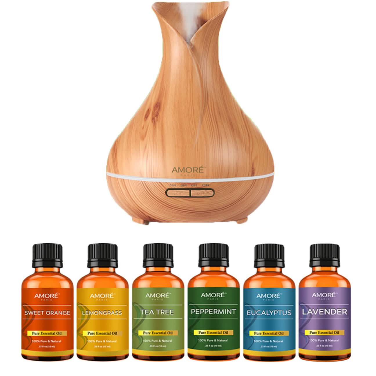 7-Pack: Ultrasonic Diffuser With Essential Oil DailySale