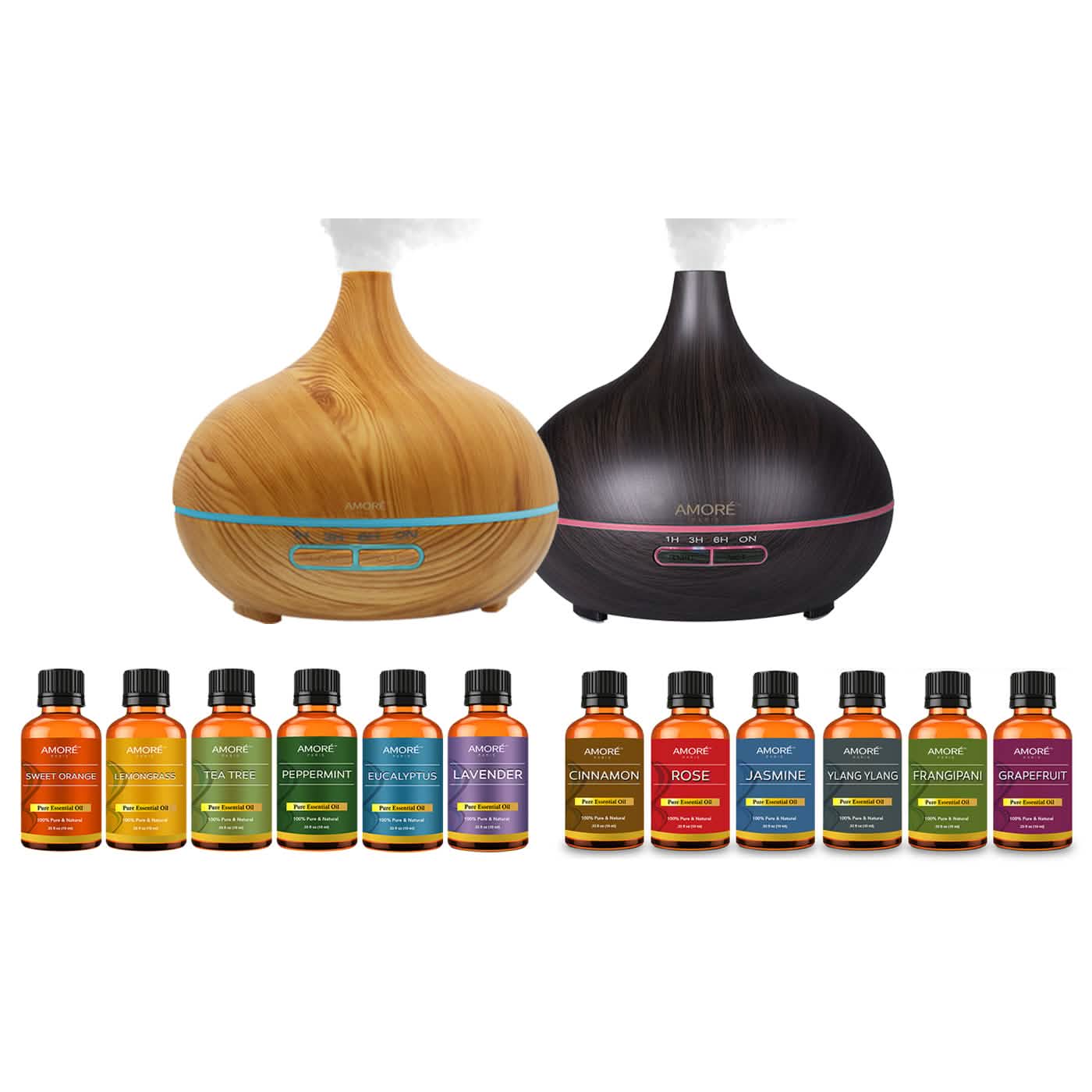 7-Pack: Ultrasonic Essential Oil Diffuser With Essential Oils DailySale
