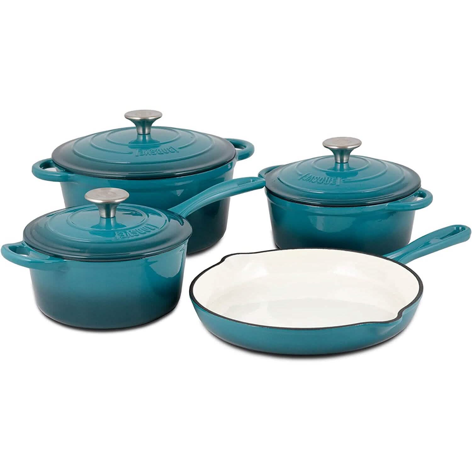 7-Piece: Basque Enameled Cast Iron Cookware Set DailySale