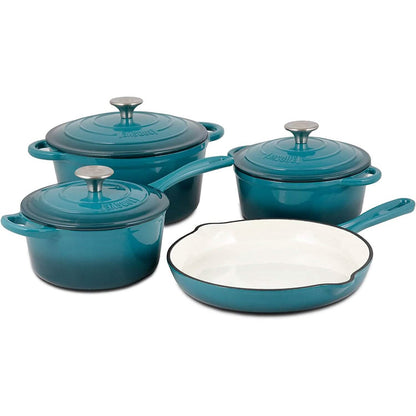 7-Piece: Basque Enameled Cast Iron Cookware Set DailySale