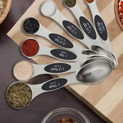 7-Piece: Double Sided Stackable Magnetic Measuring Spoons Set with Leveler DailySale