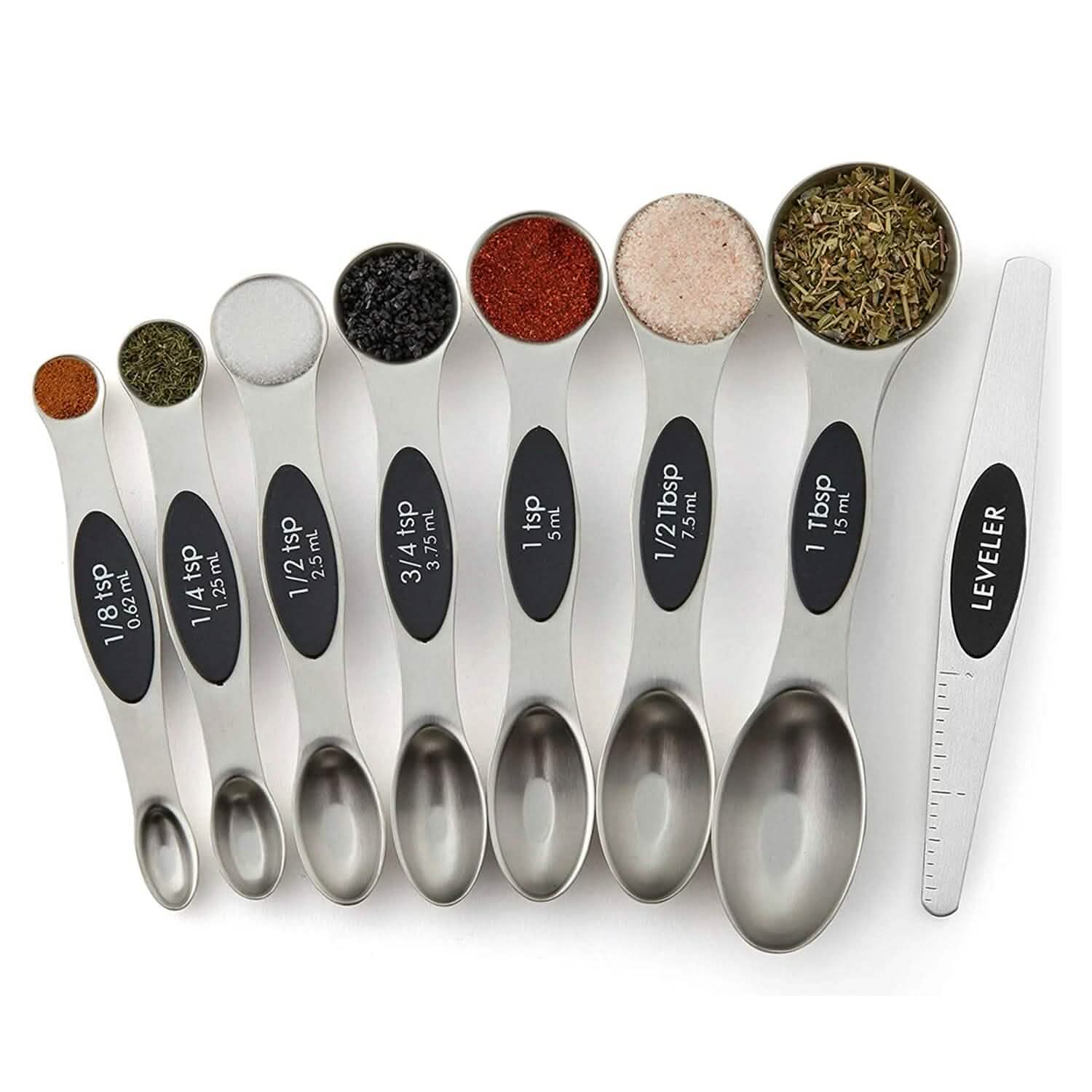 7-Piece: Double Sided Stackable Magnetic Measuring Spoons Set with Leveler DailySale